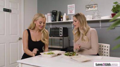 My busty colleague wants to finger and lick me during lunch - txxx.com