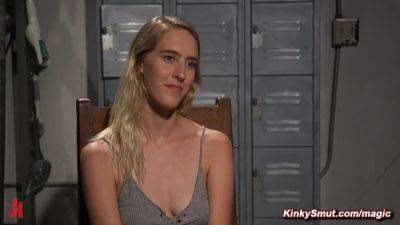 Bound Blonde Sub Deep Throat And Cunt Fucked In Threesome - upornia.com