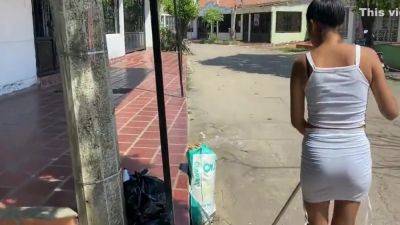 Im Bored Sweeping Outside The House And My Neighbor Invites Me To Fuck So I Accept - hclips.com - Usa