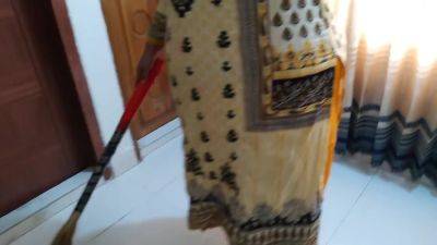 When Wife Not At Home Stepmother-in-law Sweeps Room While Stepson-in-law Giving Romantic Moment In Bed - Cum - hclips.com