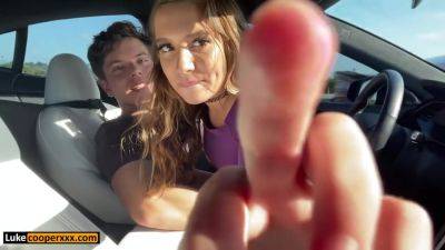 Bailey Base - Sexy Amateur Girlfriend Bailey Base Fucks On Road Trip - videomanysex.com