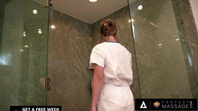 FANTASY MASSAGE - Stunning Masseuse Takes Care Of Her Client's Back By Riding His Big Dick - hotmovs.com