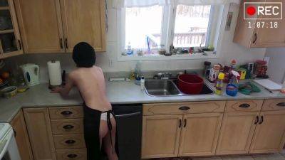 House Maid Caught On House Cam Fucking Her Pussy In Kitchen - upornia.com