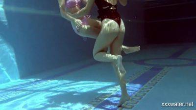In The Indoor Pool, Two Stunning Girls Swim 5 Min - upornia.com - Russia