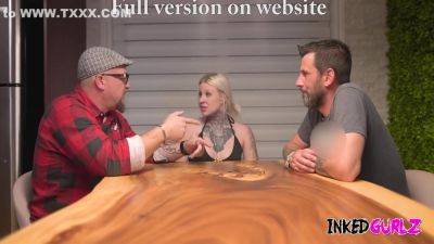 A Cute Inked Blonde Nailed By Her Two Best Friends - hotmovs.com