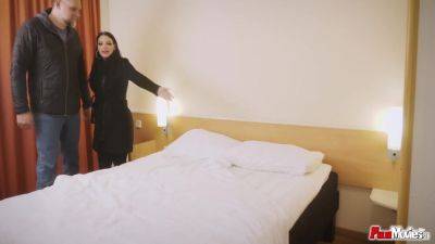 Tattooed Brunette Eats A Big Cock - hotmovs.com