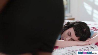 Ebony gives big tits wife a massage and is facesitted by her - hotmovs.com