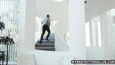 Short-haired Babysitter Pleases Her Boss - videomanysex.com