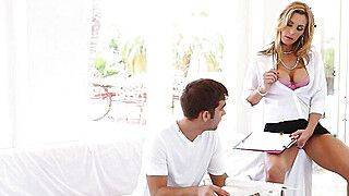 Busty teacher seduces student - ah-me.com