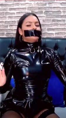 Latina Latex Girl Gagged With Tape - hclips.com