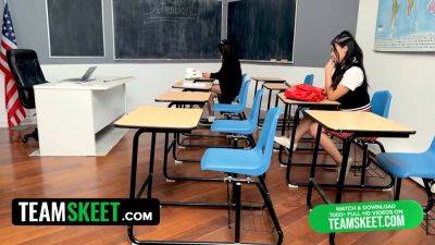 Donnie Rock - Jade Luv & Donnie Rock team up to bang two hot Asian students in a classroom roleplay - sexu.com