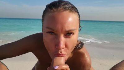 Monika Fox In Naughty Pov Blowjob With Cum On The Beach - hclips.com