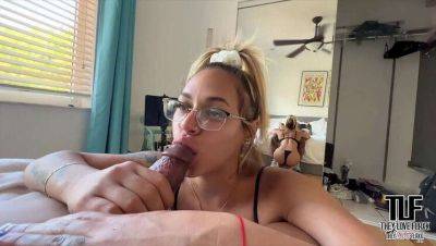 Sexy Latina in Glasses Gives Hot Blowjob and Swallow - xxxfiles.com