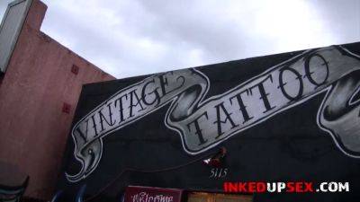 Shyla Stylez - Tattooed babe Shyla Stylez gets her tight pussy drilled in the tattoo shop - sexu.com