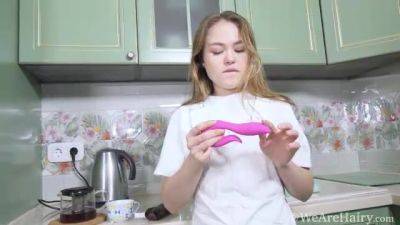 Sexual fantasy Kira Stone on her kitchen - WeAreHairy - hotmovs.com