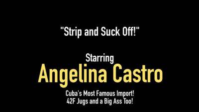 Super Curvy Angelina Castro Spit Shines Milks a Hard Dick - hotmovs.com