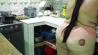 fucking my girlfriend's sister in the kitchen - ah-me.com