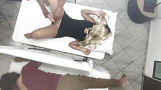 Real Video Recording How the Masseur Has Sex with the Woman Next to her Husband - ah-me.com