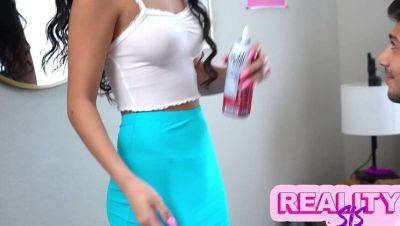 Angel Gostosa - Stepbro Catches Angel Gostosa's Whipped Cream Fetish - Latina Petite Blowjob & Pussy Licking - porntry.com