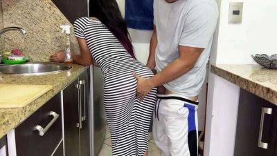 Hot Stepdaughter in Tight Dress Cleaning Kitchen with Big Ass - Anal Taboo Scene - xxxfiles.com