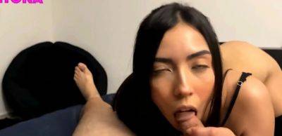 The BUSTY DOLL in sexy black lingerie, sucking and fucking - inxxx.com