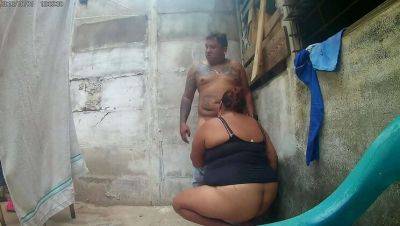 Step Mom Cheats with Daughter's Partner in Backyard - Latina BBW Gets Caught by Neighbors - porntry.com