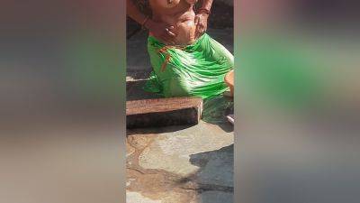 Village Desi Bathroom Stepsister Is Building Desi Bathroom - desi-porntube.com