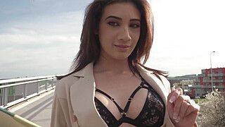 Public Agent Super sexy brunette shows off her tits and ass and suck and fucks - ah-me.com