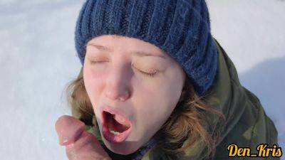Cum In Face In Zimnii Seks Na Mashine S Goluboglazoi Krasotkoi V Kurtke , Lubit Delat Minet Sperma Na Lice I Odezhde - hclips.com - Russia