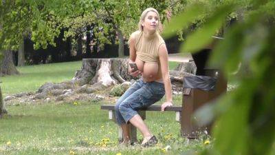 Katerina Hartlova In Watch Me From Behind Trees When I Make Naked In Park And Milking - hclips.com