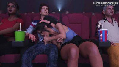 Stepsister Sucks Stepbrother's Cock in Cinema - Horny Teen Blowjob and Cum in Mouth - Life in Santa County - veryfreeporn.com - Russia - Usa