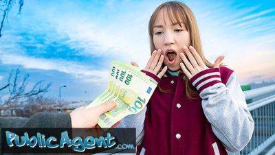 Kate Quinn - Public Agent Kate Quinn - Hot Brunette Dances Nude in Public Before Hard Fuck - porntry.com - Britain