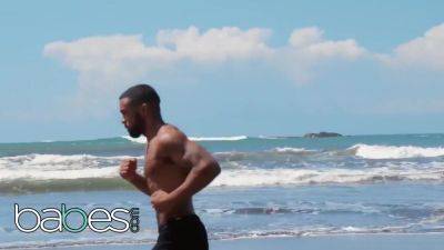 Gala Brown In Small Tit Ginger Gets Some Bbc On The Beach - hotmovs.com - Spain