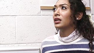 Throat fucking curly Latina for stealing porn DVDs - ah-me.com