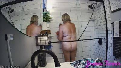 Found Hidden Cam Footage of My Mom Mrs. Joanne Tanner a Real Public Schoolteacher in the Shower on my Dad's Computer 10 - upornia.com