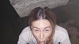 Nasty mummy enjoys anal on very first date, gets creampied in the rain on the streets! - ah-me.com