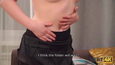 Finally, Hot Blonde Babe Agrees To Pay For Sofa With Her - hotmovs.com