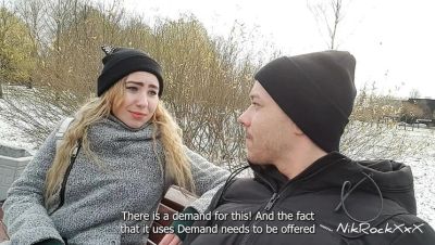 Russian Pickup: Nikolas Fucks Teen Blonde in Hallway with Big Ass & Natural Tits - porntry.com - Russia