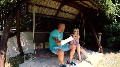 Sinn Sage - Meet Me On My Swing: Busty Milf Blows Hard Cock Outdoors - hotmovs.com - Britain