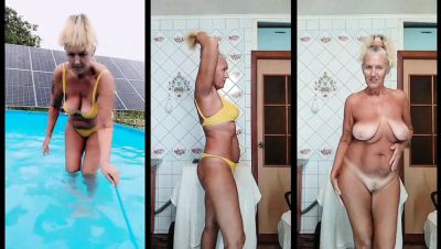 Lukerya's After Pool Fun - Amateur MILF Solo Pleasure in Lingerie - porntry.com - Ukraine