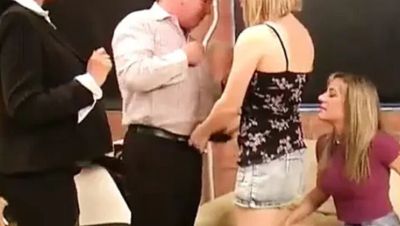 Gorgeous MILF Reporter Ayla Donna Louise Natalia Office Handjob CFNM Reverse Gangbang Make Him Cum - xxxfiles.com