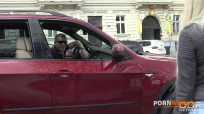 Petite Russian blonde Aon Flux rides driver's massive veiny boner with ass - hotmovs.com - Russia