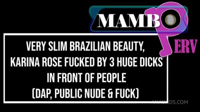 Very Slim Brazilian Beauty, Karina Rose Fucked By 3 Monster Cocks - hotmovs.com - Brazil