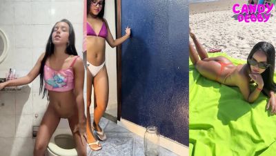 Skinny Teen Candy Debby Peeing on Beach - Brazilian Petite Pee Fetish Compilation - porntry.com - Brazil - Portugal