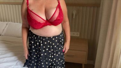 Mrs Mature Amateur Homemade with Big Natural Tits in Red Lingerie and Stockings Foot Fetish - veryfreeporn.com - Britain
