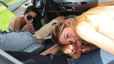 Sloppy Blowjobs & Outdoor Doggy Pounding With Brunette & Blonde Babes - xxxfiles.com - Britain