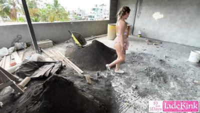 Public Pickup: Big Ass Girl Fucked Hard on Construction Site - Outdoor Creampie POV - porntry.com - Britain