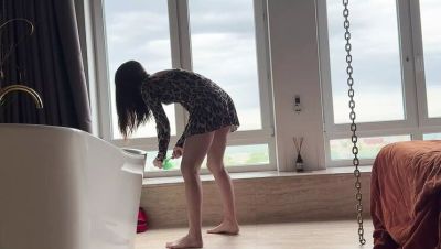 Skinny Russian Cleaning Lady In Short Dress Foot Fetish POV Worship - xxxfiles.com - Russia