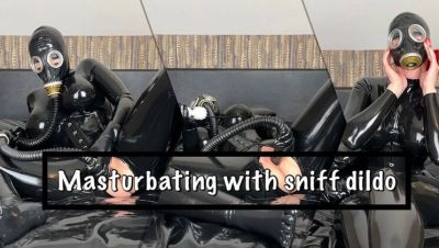Latex MILF Miss Fetilicious Sniffs Dildo & Masturbates to Extreme Orgasm - porntry.com