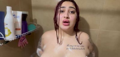 Rich sex in the shower with a girl with big natural tits - inxxx.com